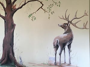 Stag forest mural