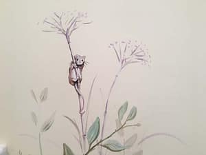 Mouse in a woodland mural