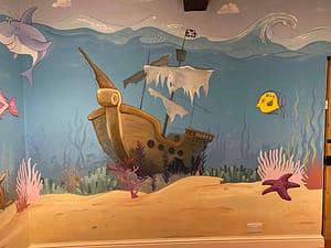 Pirate ship mural
