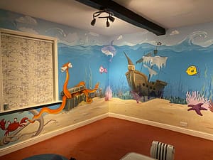 Undersea bedroom mural