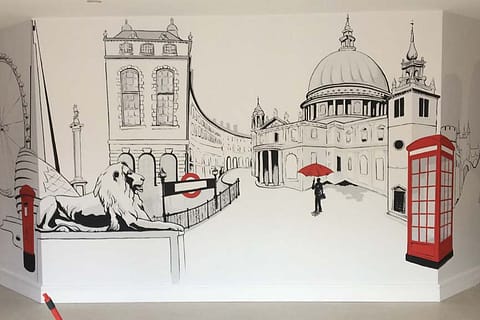 Mural artist graffiti painter childrens murals for hire Midlands, UK